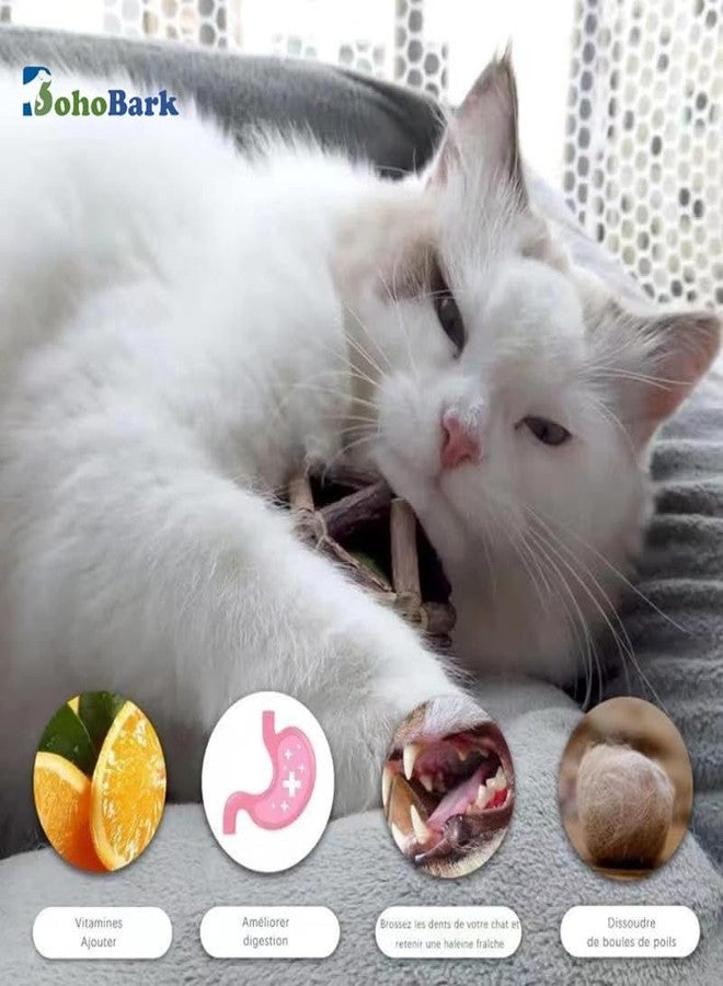 BohoBark Catnip Toys, Natural Rattan Sticks Catnip Balls and Bell Balls, Indoor Sounding MolarToys, Teeth Cleaning Chew Toys (1 pcs) - Image 3